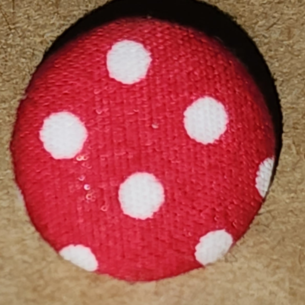 Fabric spotty round buttons 14mm