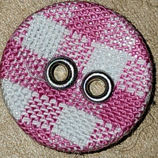 Round gingham button 14mm - 4 colours