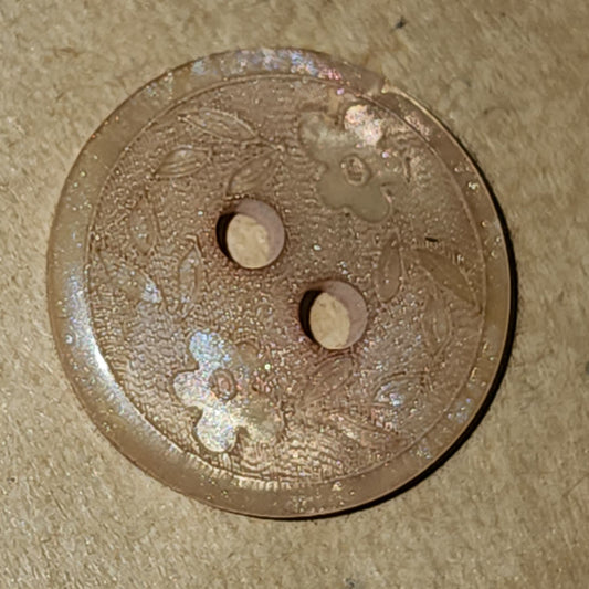 Round floral etched button 15mm - 2 colours