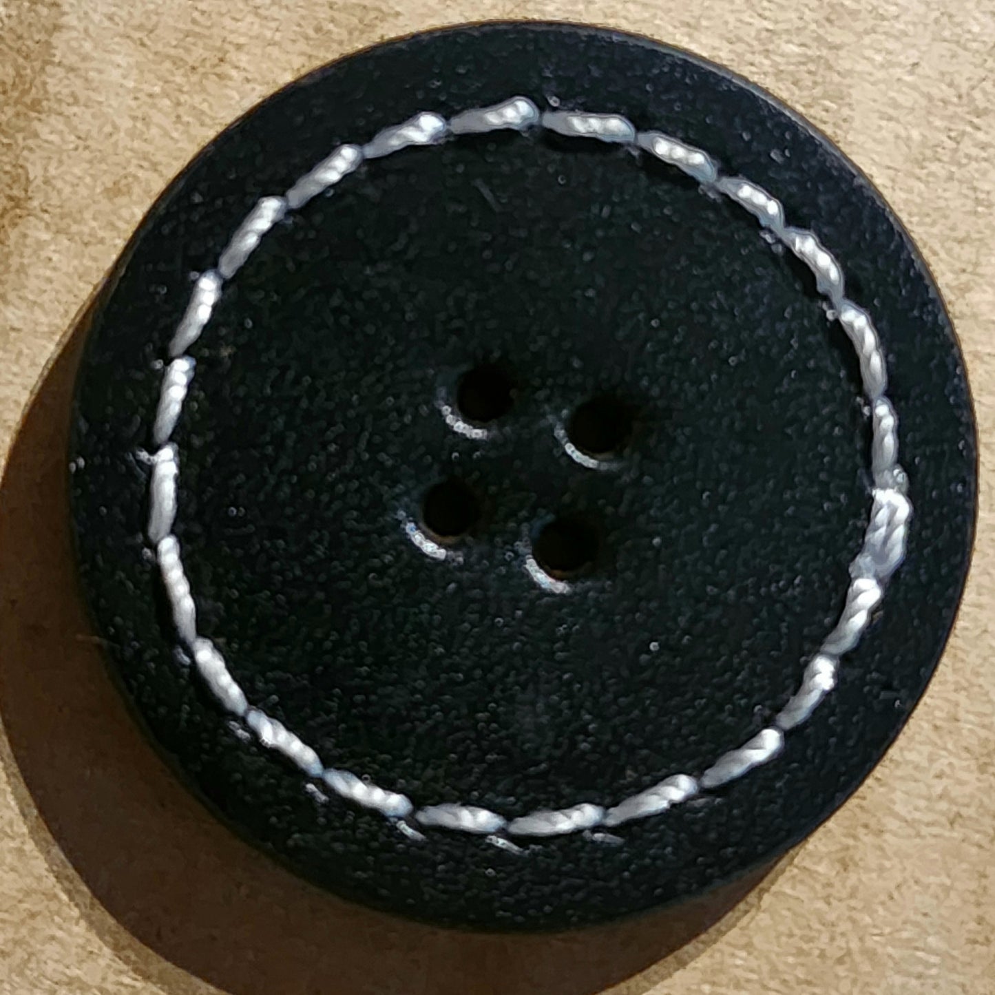 Round leather buttons - 2 types both 40mm