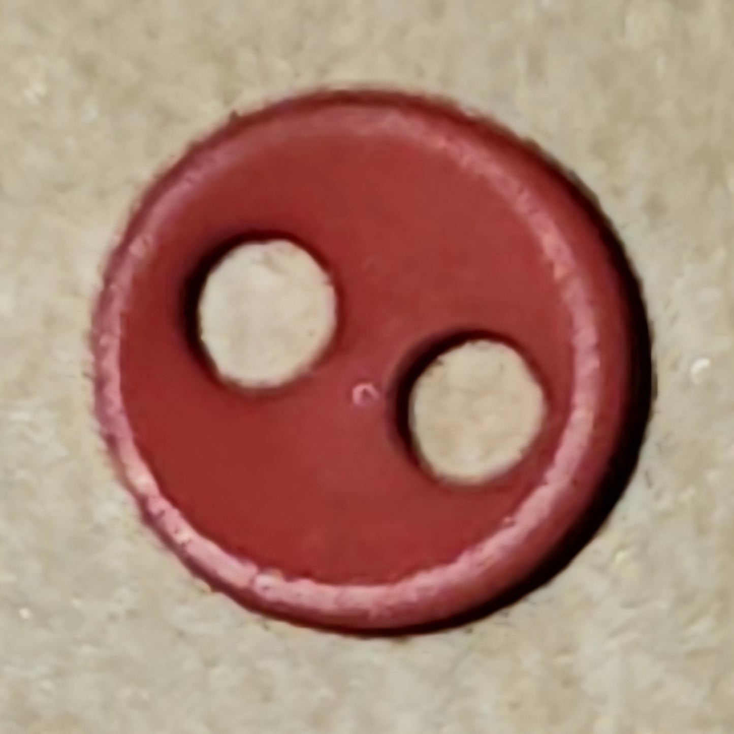 Tiny round schoolhouse matte red button 40mm