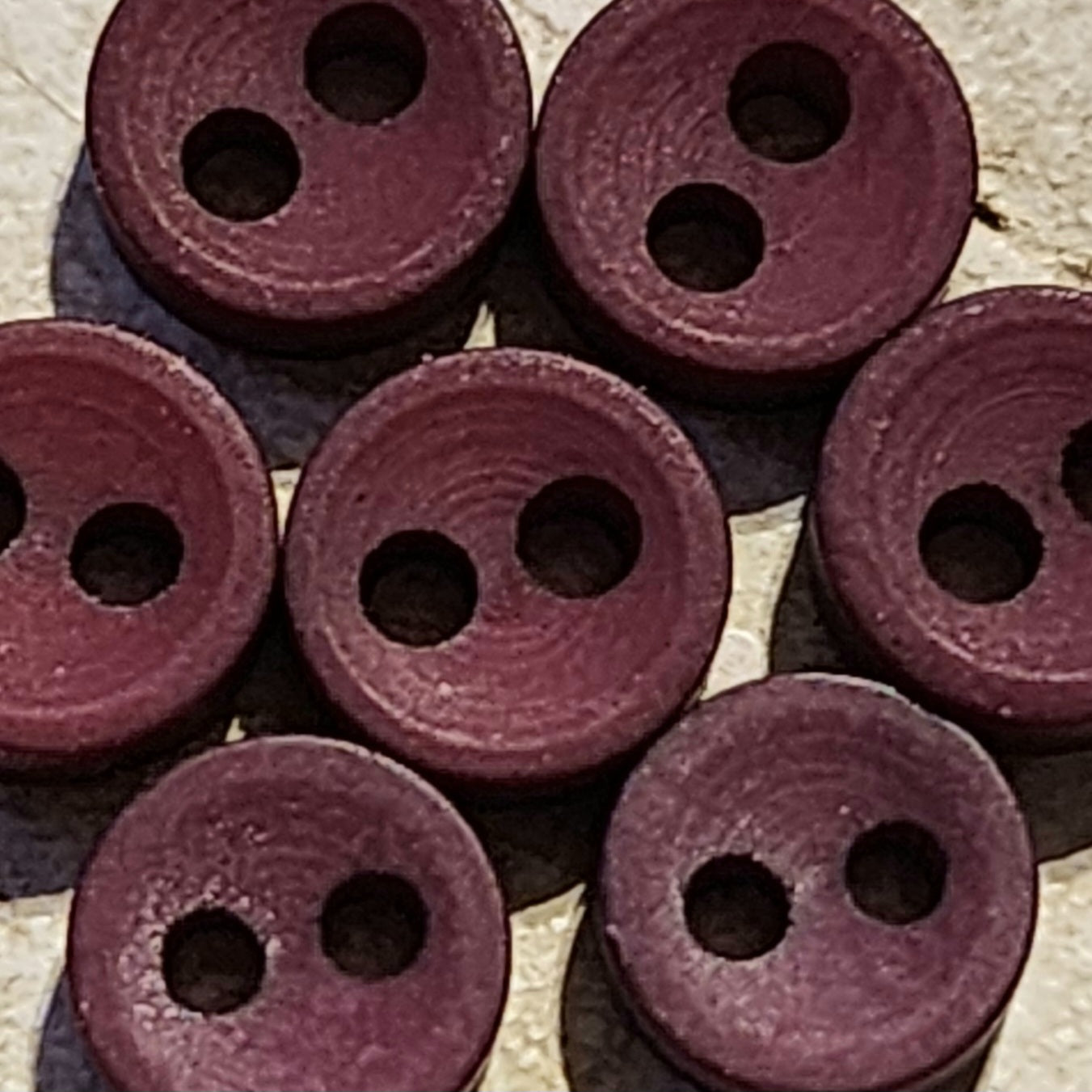 Tiny round red wine matte button 4-5mm