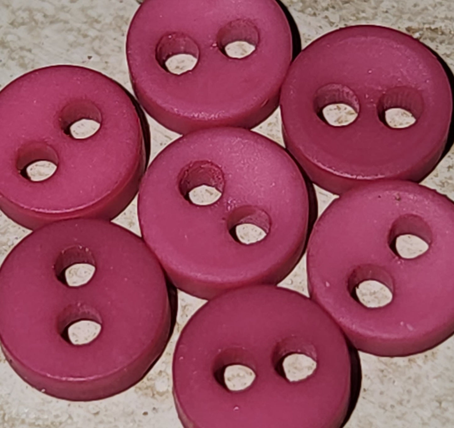 Tiny round hot pink matte button 4-5mm (sew-thru)