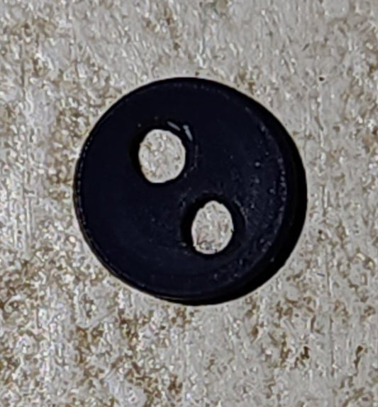 Tiny round black matte button 4-5mm