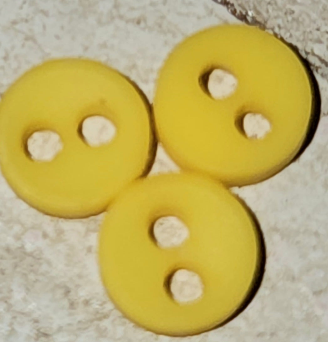 Tiny round bright yellow matte button 4-5mm