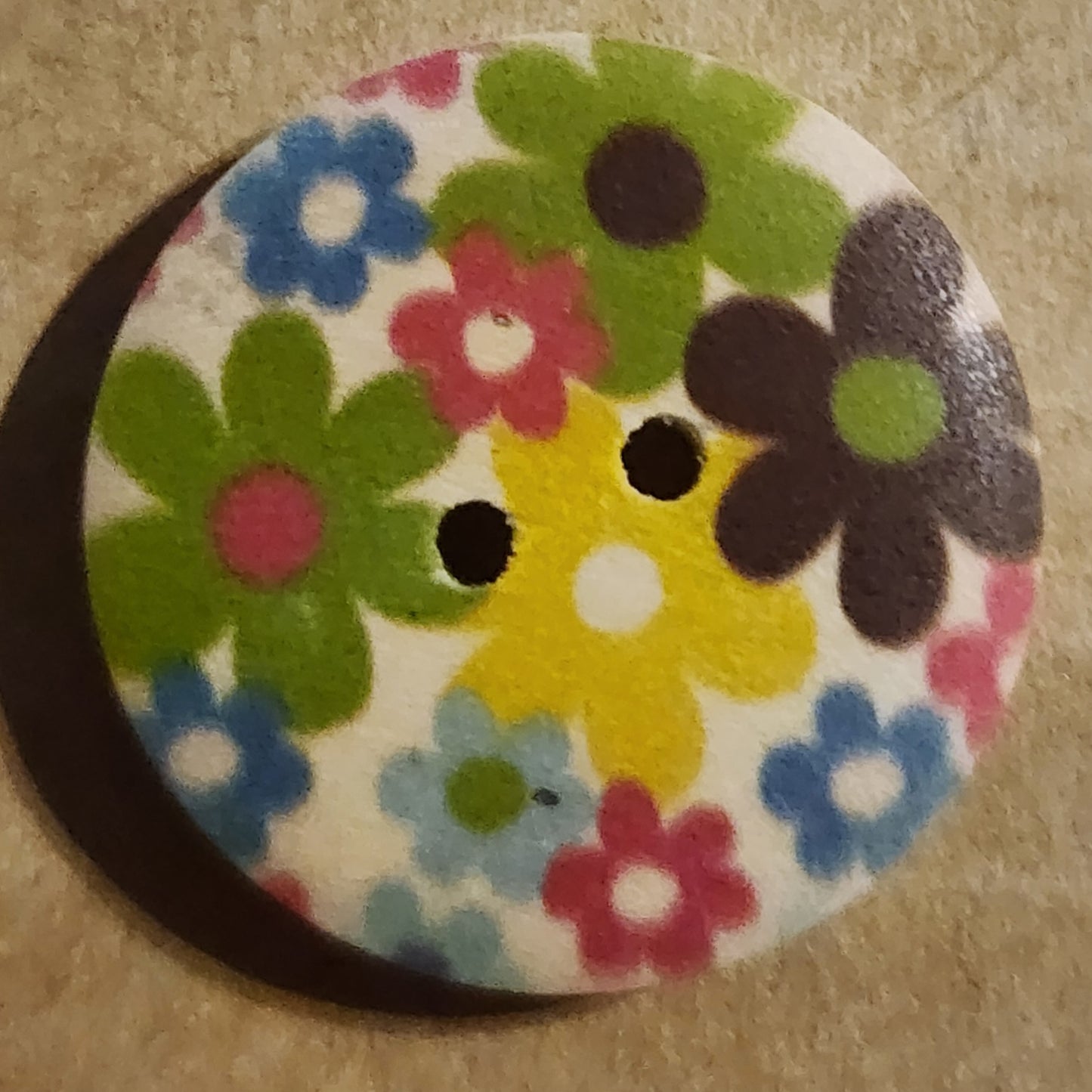 25mm wooden printed buttons - 4 designs