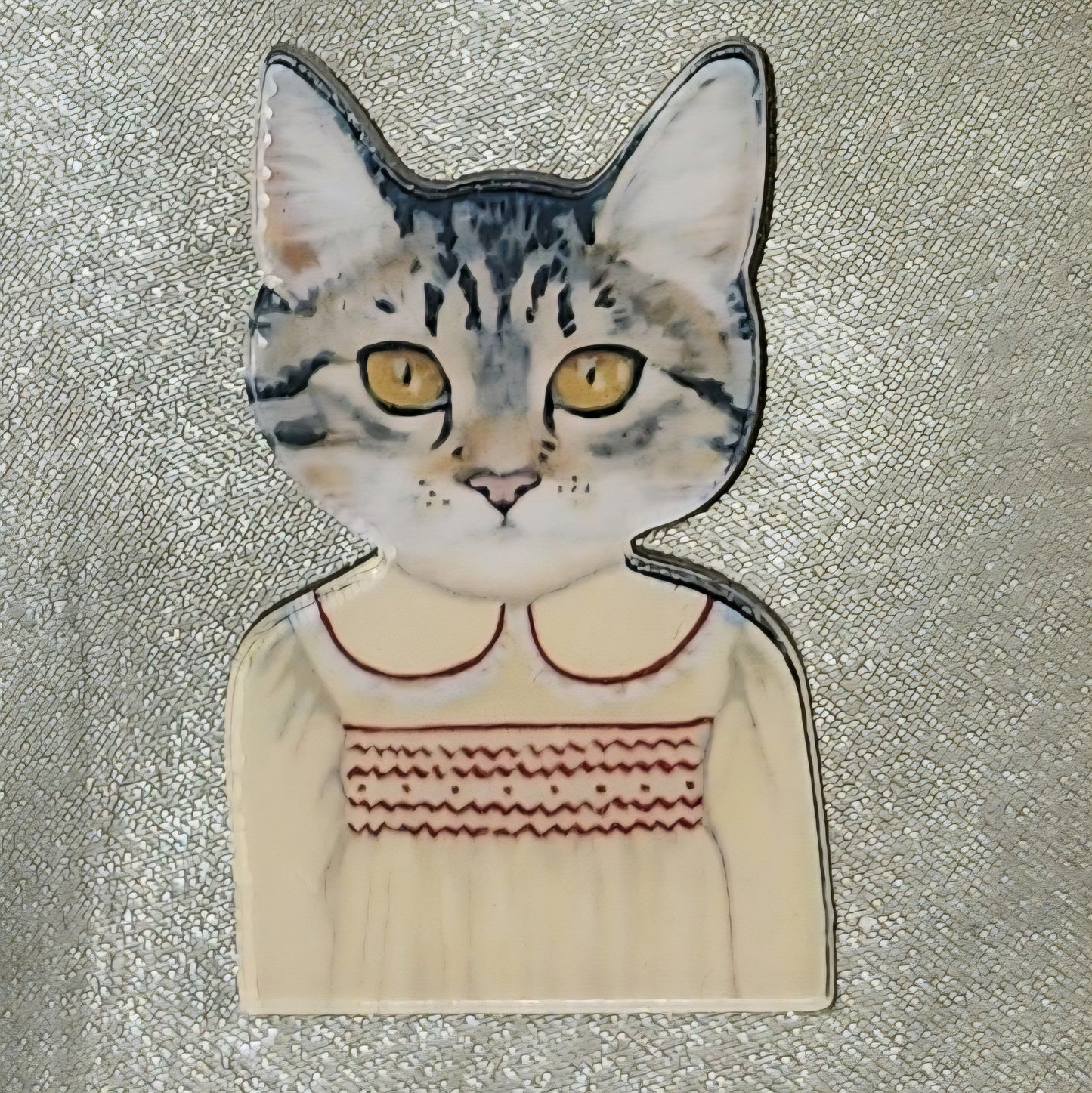 Resin cat head brooches 4.5cm high