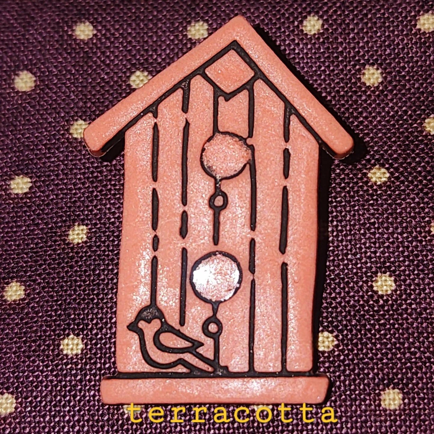 Birdhouse button 30mm high - 4 colours