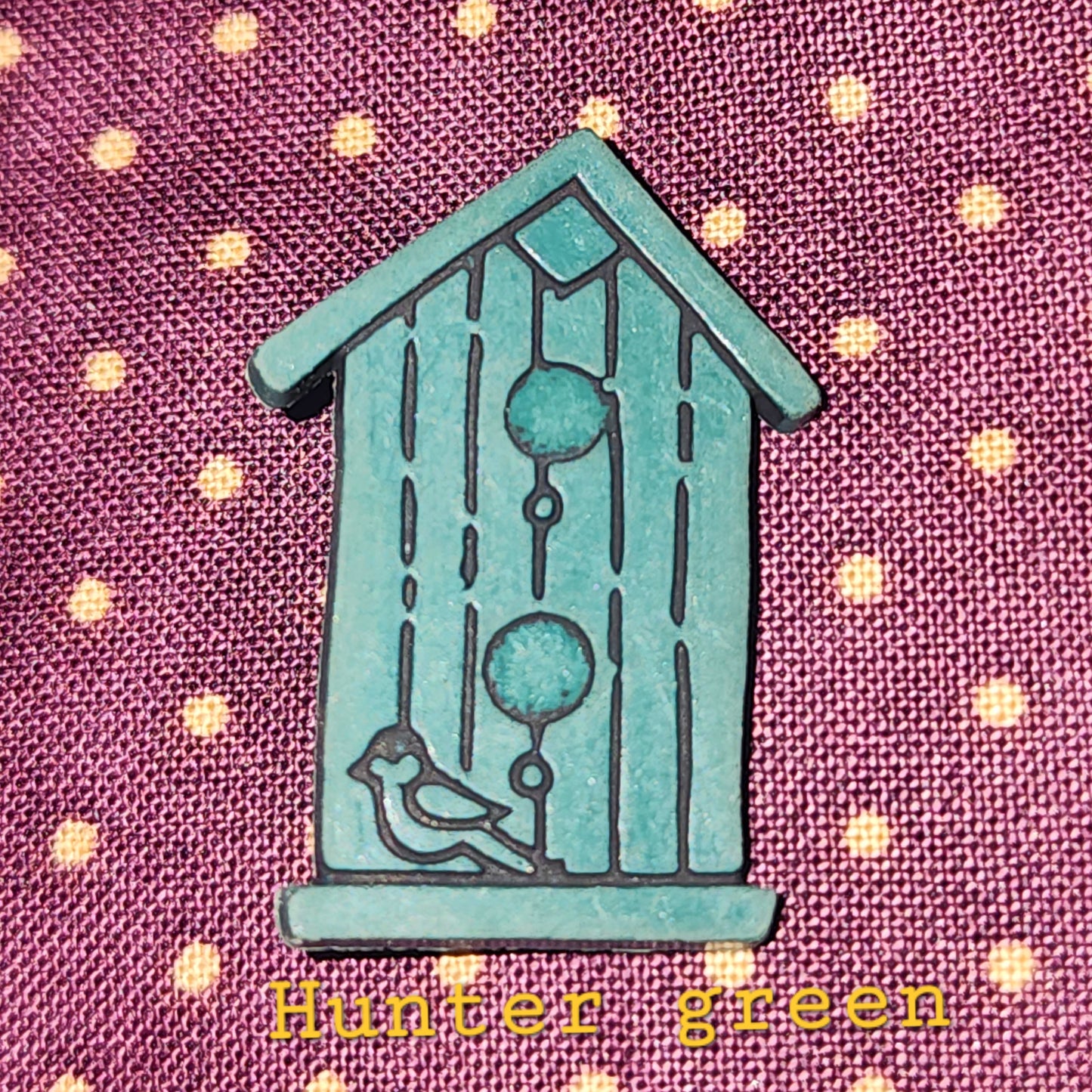 Birdhouse button 30mm high - 4 colours