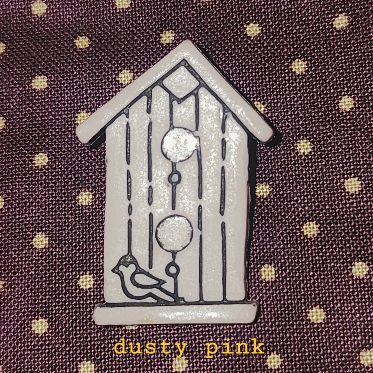 Birdhouse button 30mm high - 4 colours