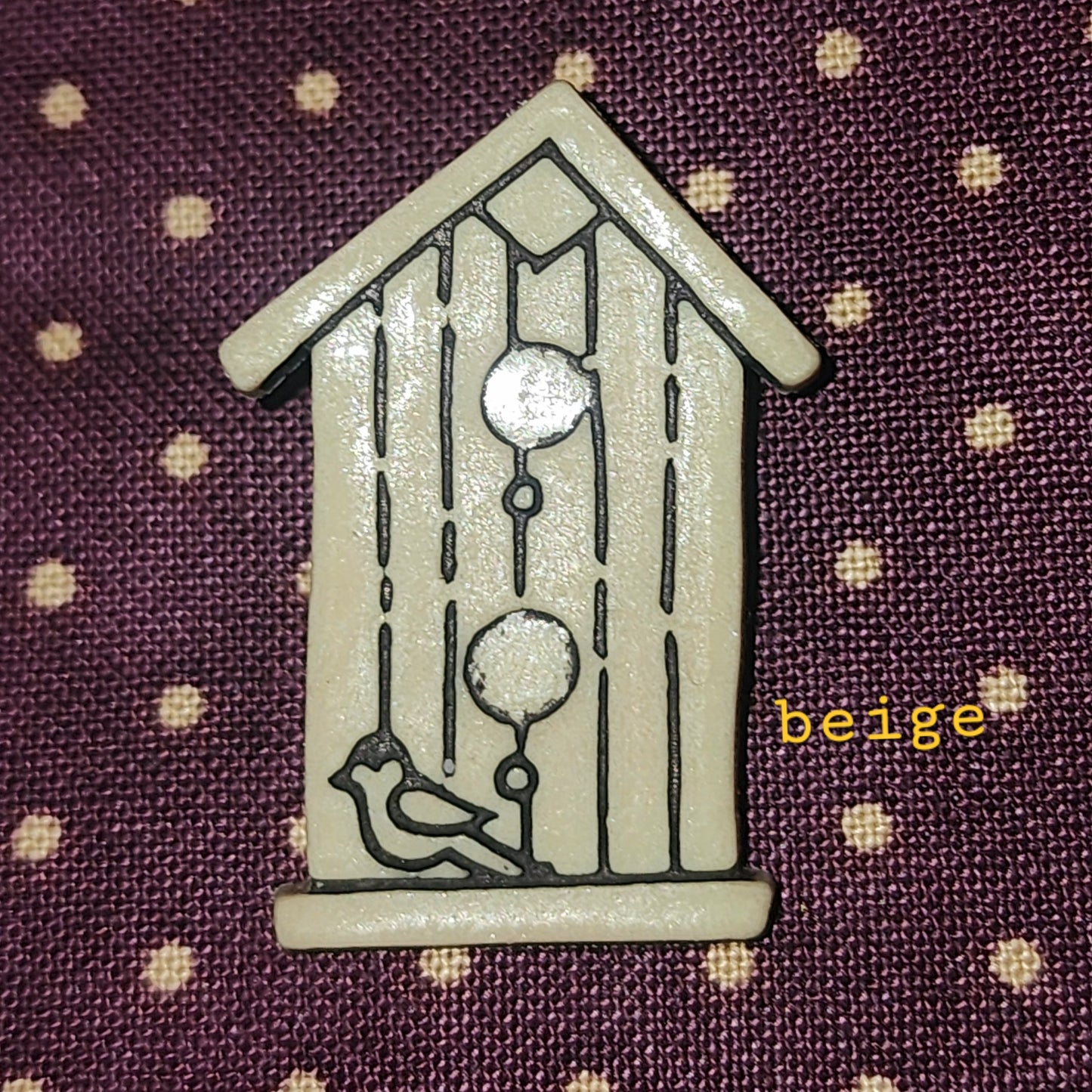 Birdhouse button 30mm high - 4 colours