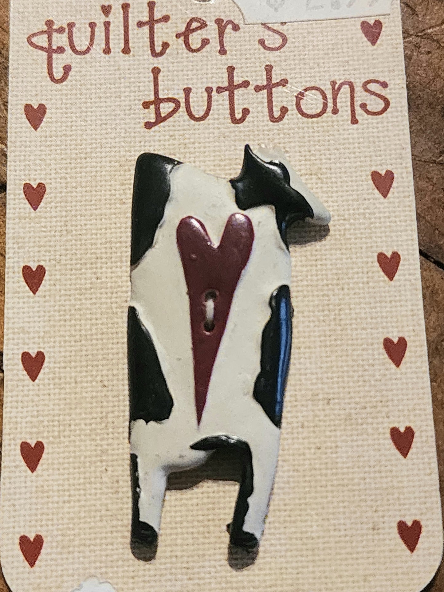 Primitive cow button 2"