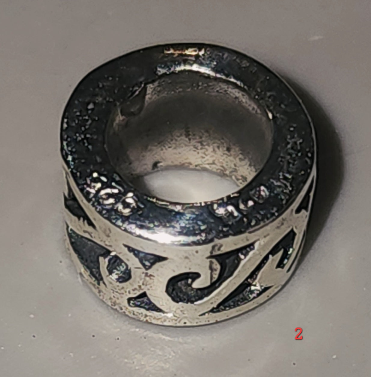 Sterling silver round scroll bead