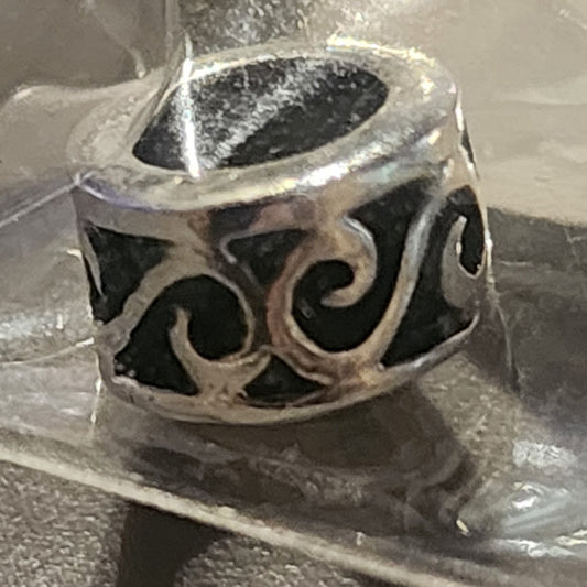 Sterling silver round scroll bead