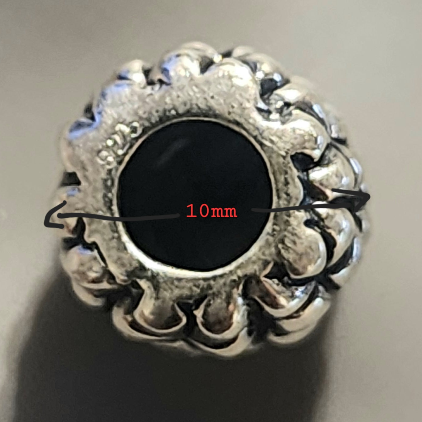 Sterling silver round textured bead