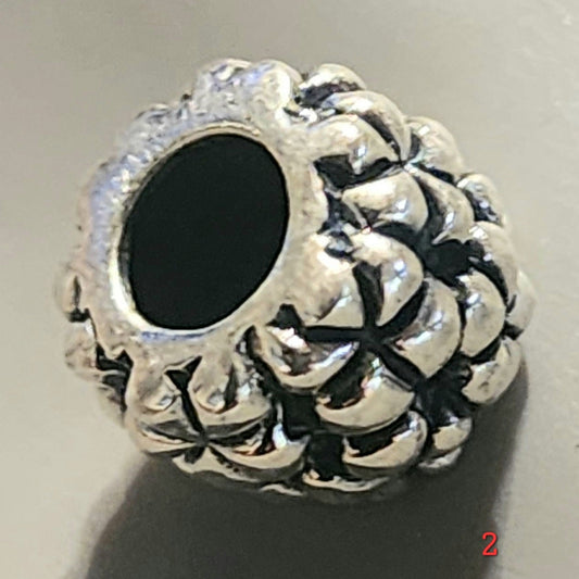 Sterling silver round textured bead