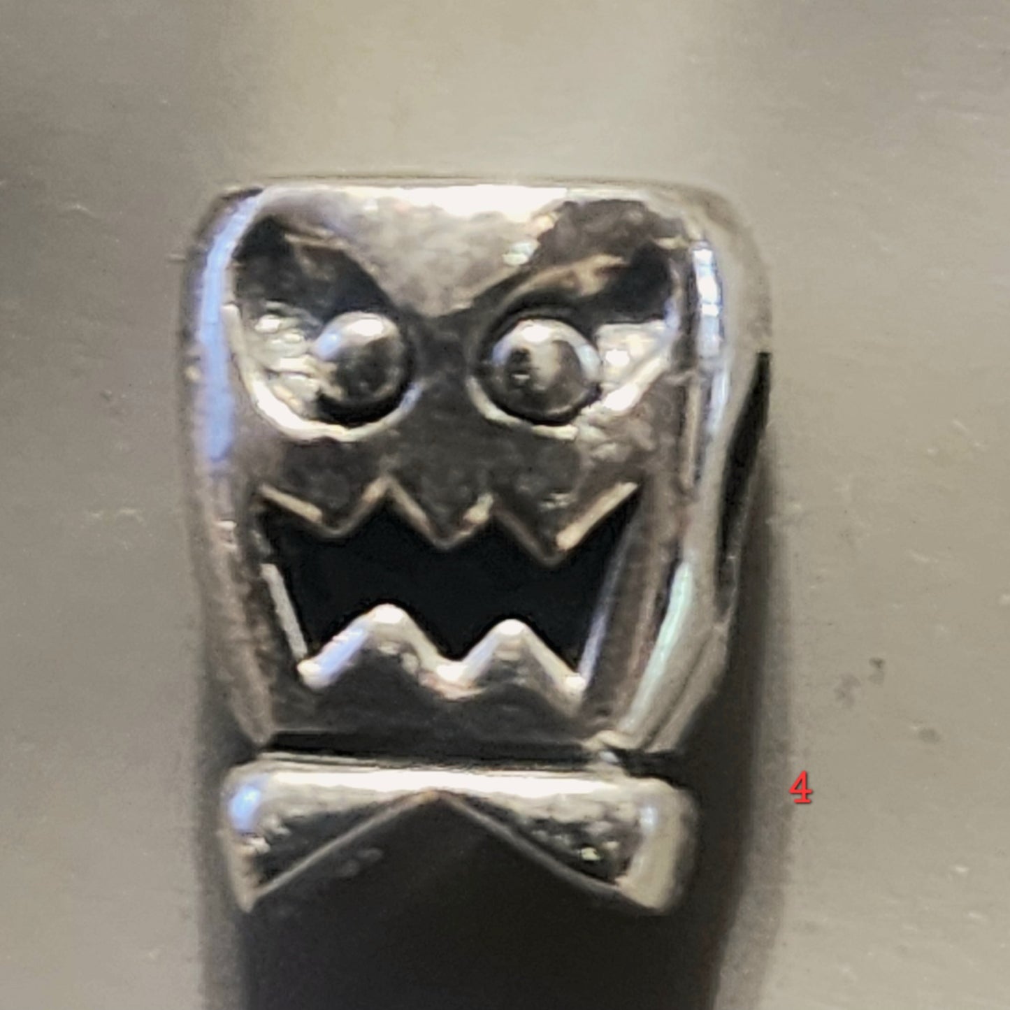 Sterling silver crazy face bead