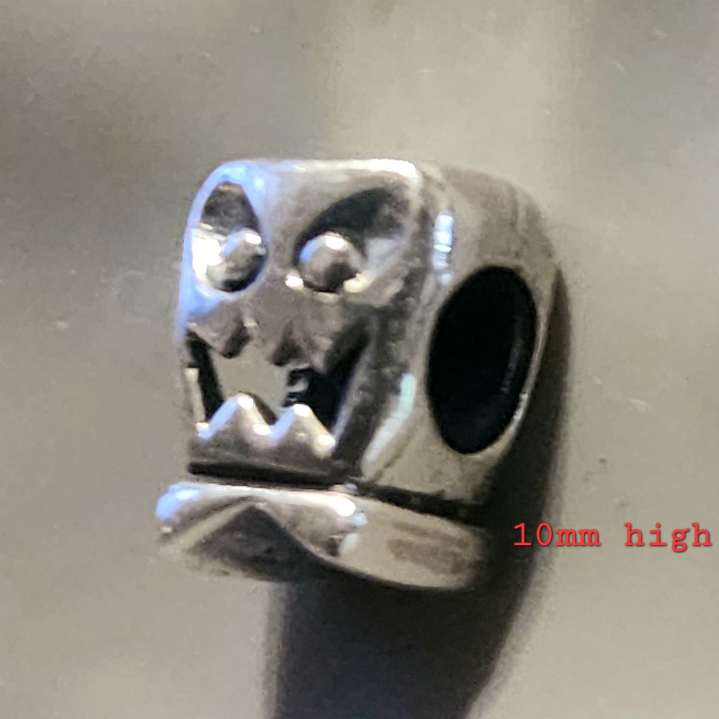 Sterling silver crazy face bead