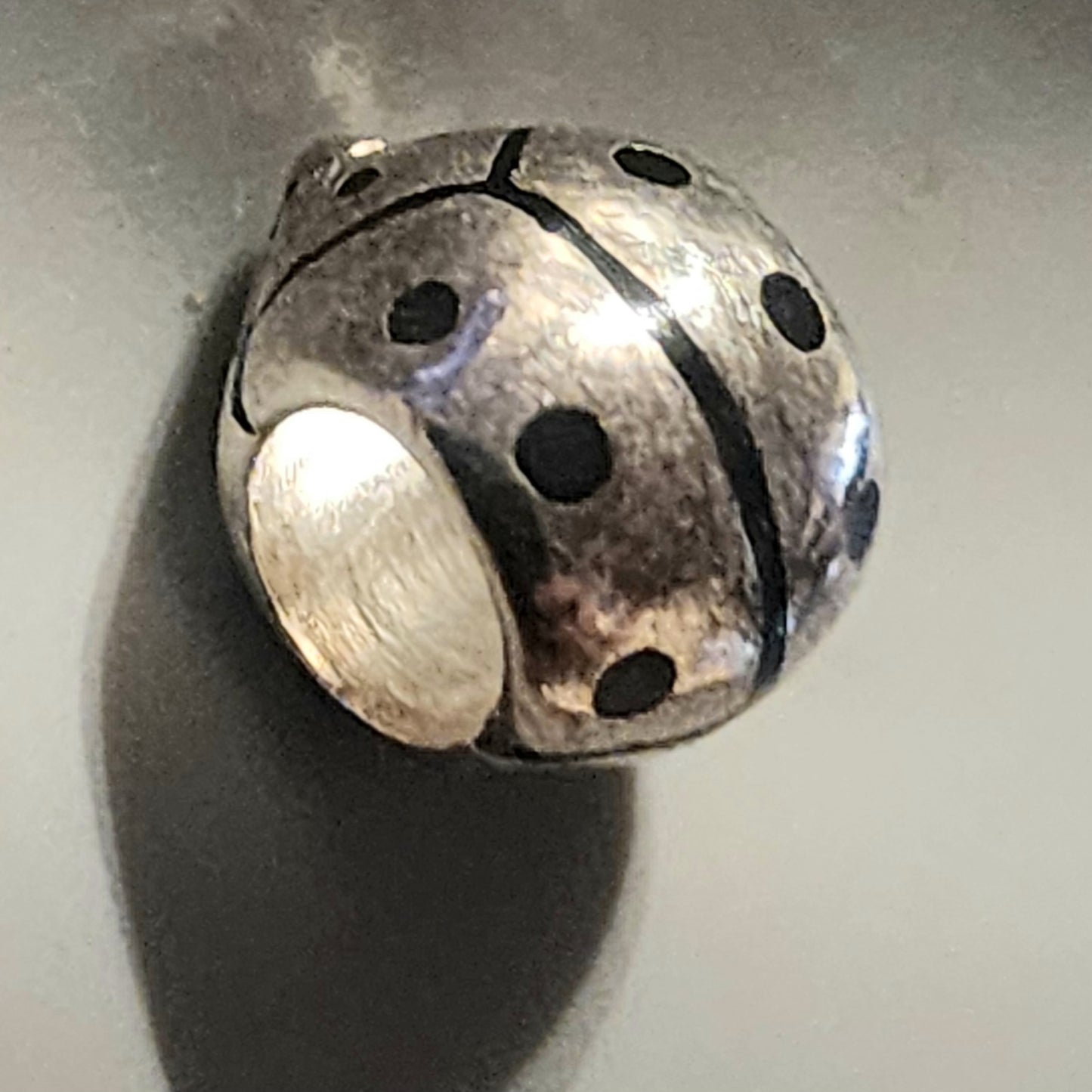 Sterling silver ladybug bead 10mm