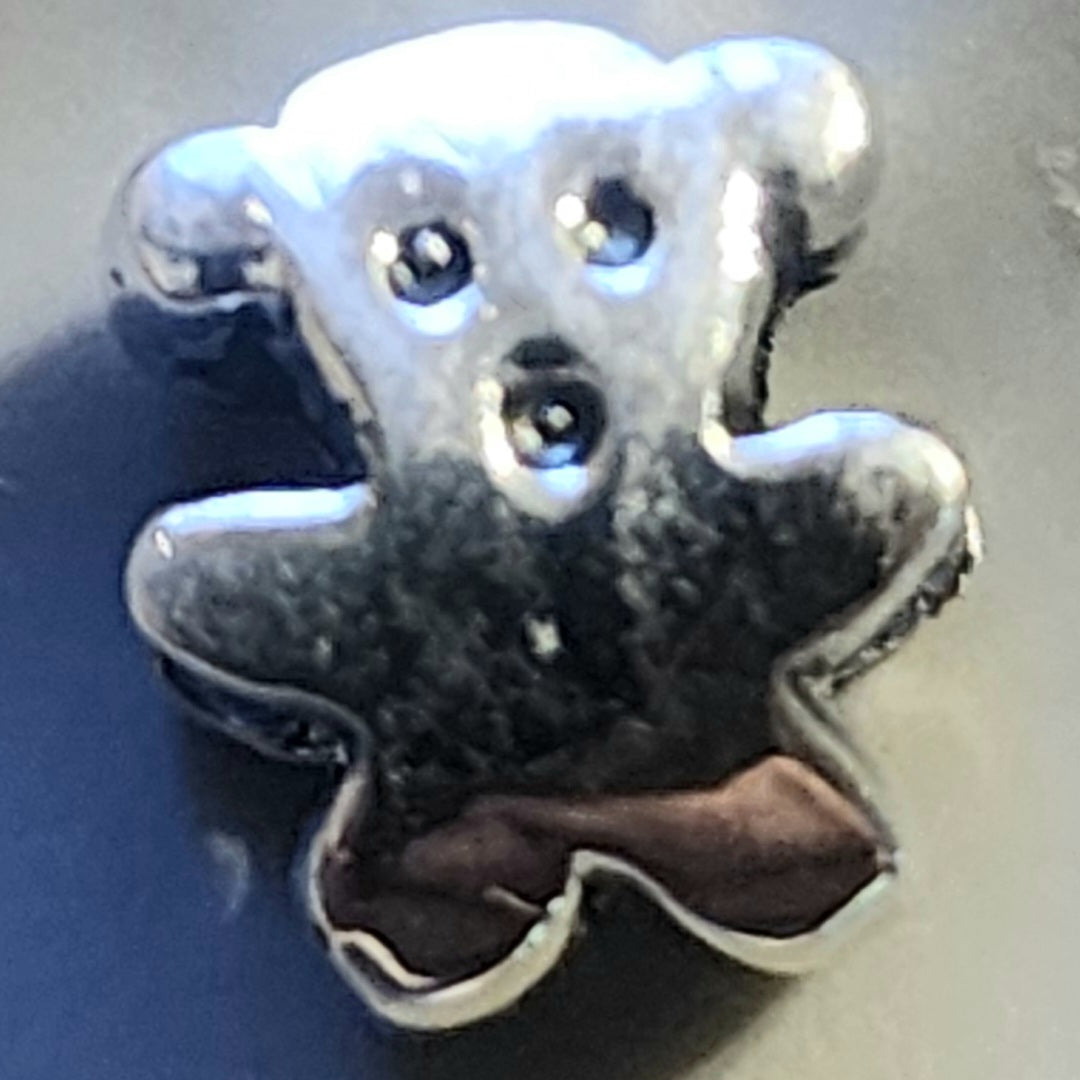 Sterling silver teddy bear bead