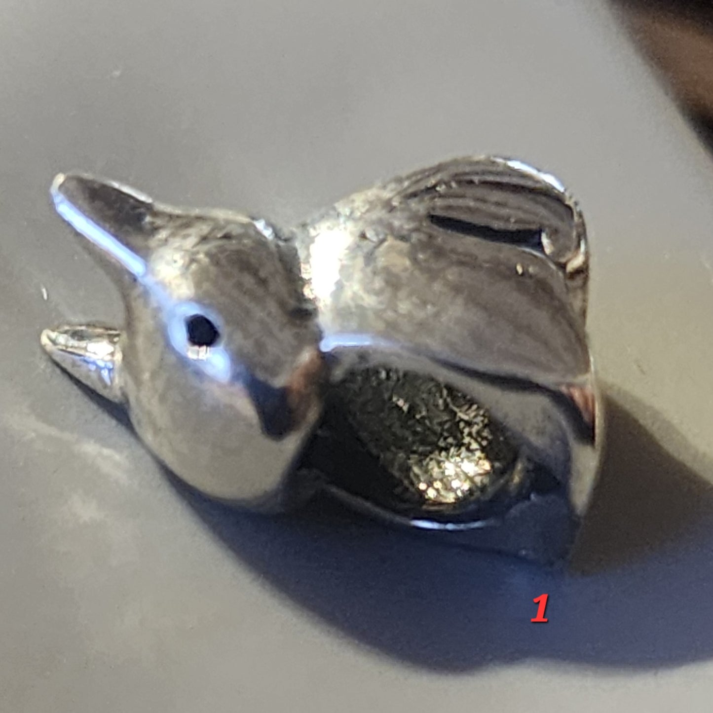 Sterling silver bunny bead 15mm