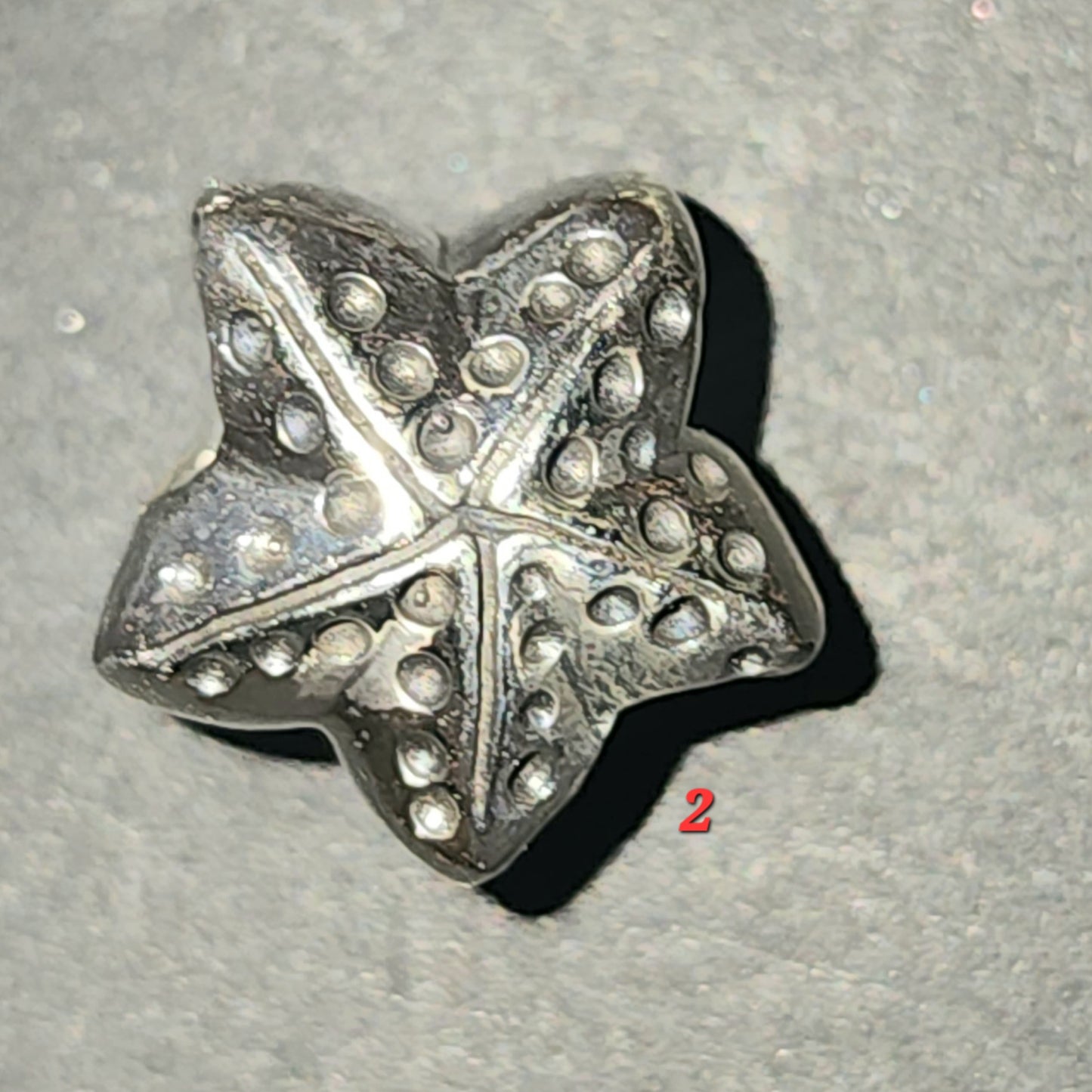 Sterling silver starfish bead