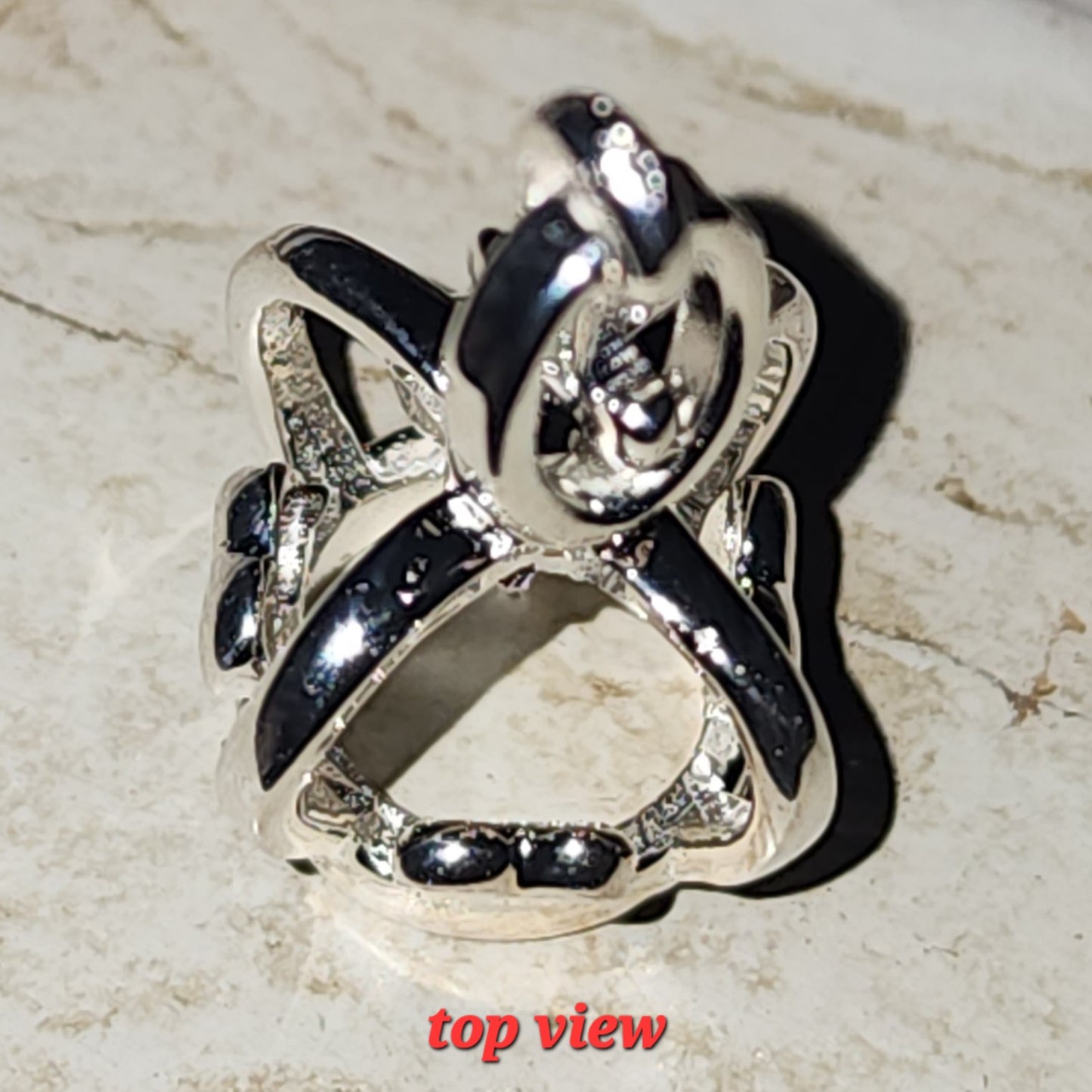 Sterling silver 4 heart crown charm 20mm