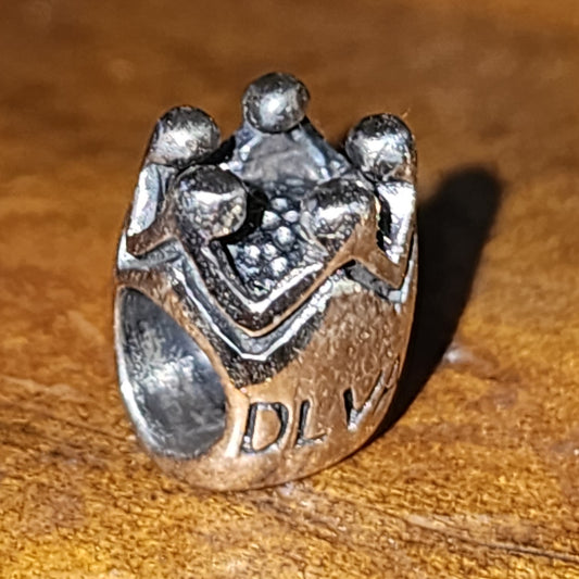 Sterling silver DIVA crown bead 10mm high
