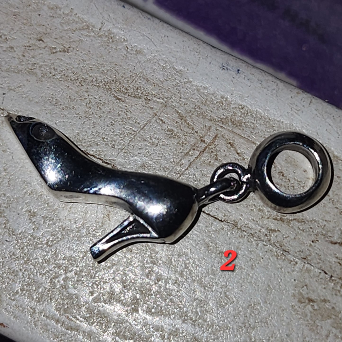 Sterling silver high heel dangle charm 2cm