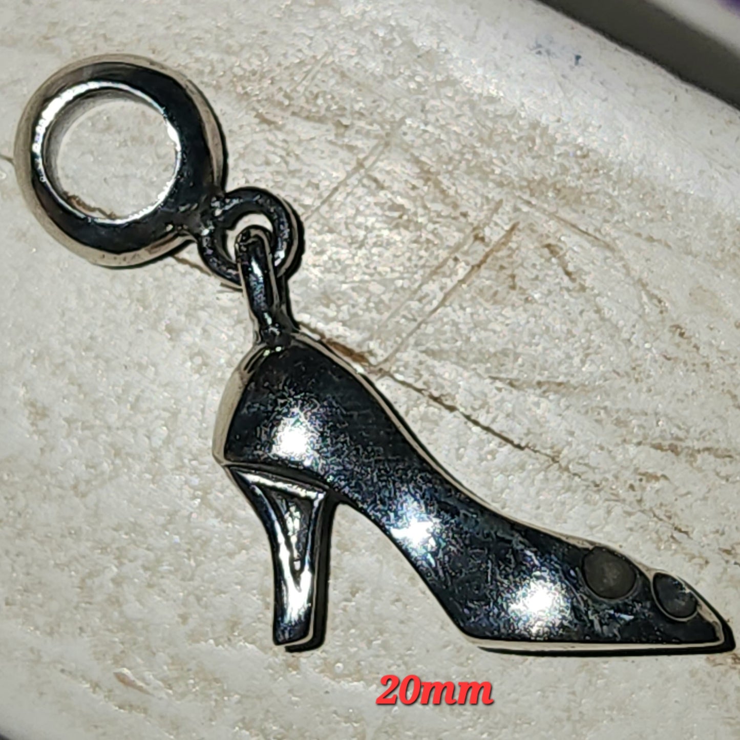 Sterling silver high heel dangle charm 2cm