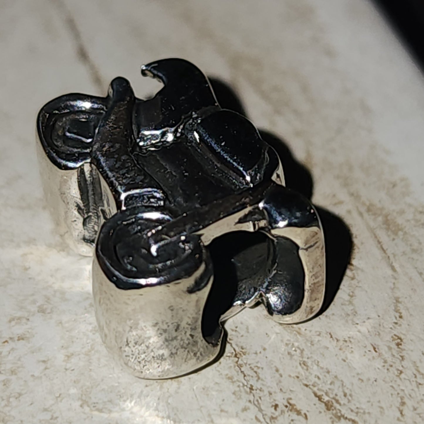 Sterling silver motorcycle bead 12mm