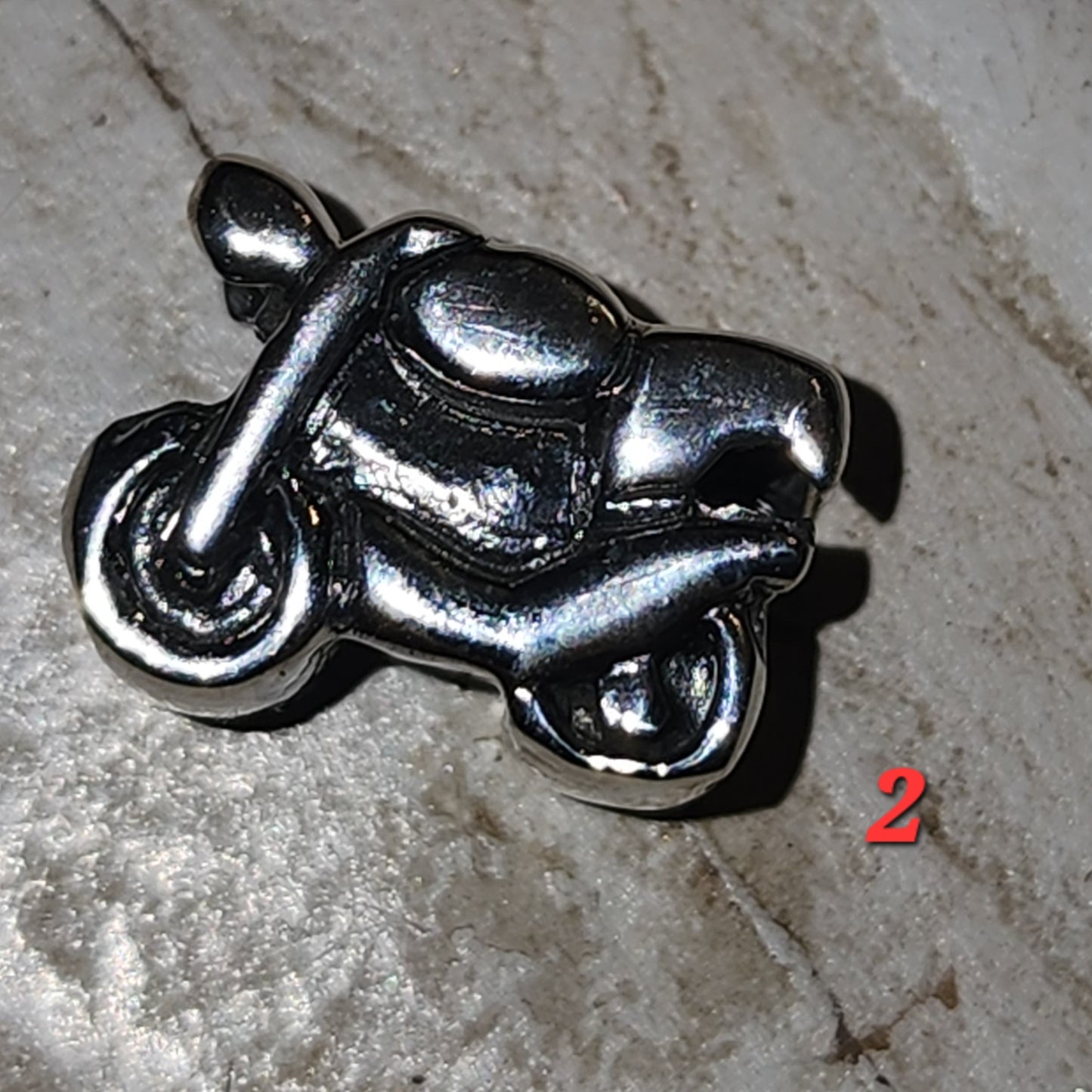 Sterling silver motorcycle bead 12mm