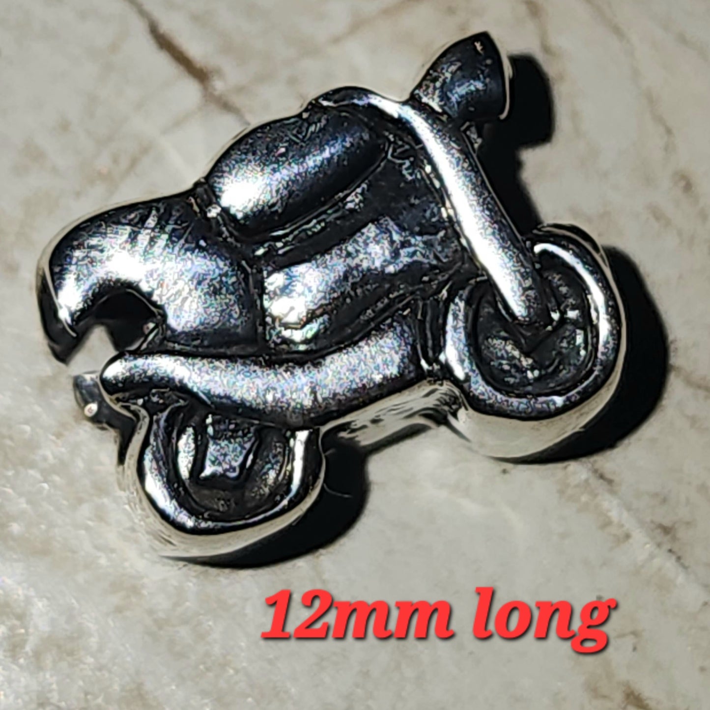 Sterling silver motorcycle bead 12mm