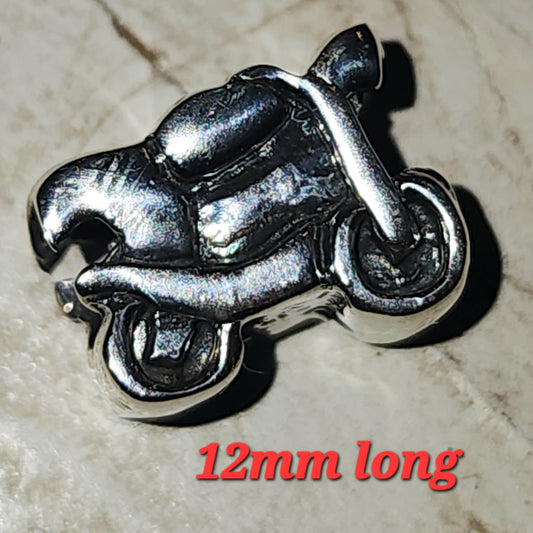 Sterling silver motorcycle bead 12mm