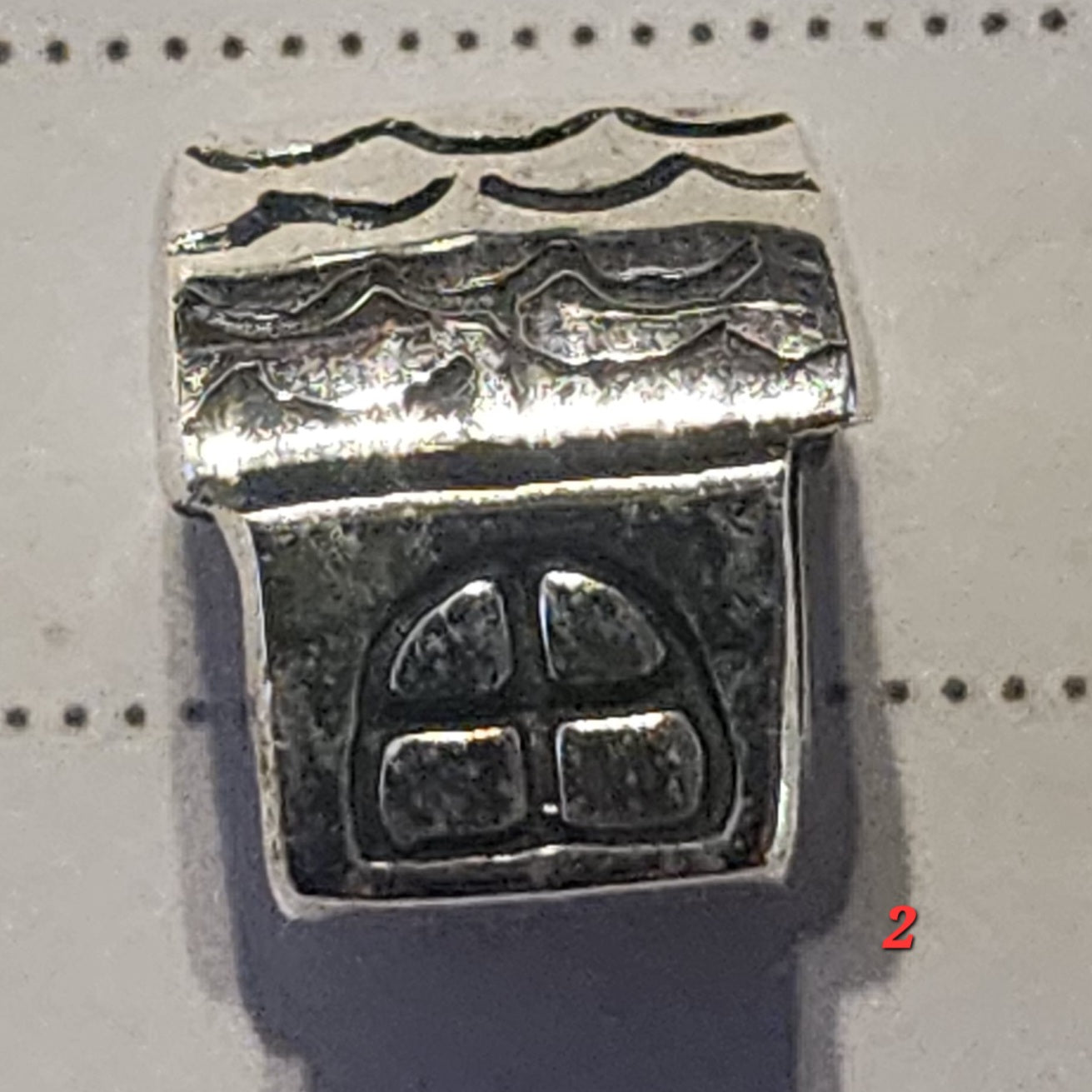 Sterling silver house bead 10mm