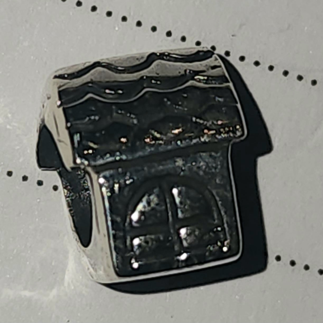 Sterling silver house bead 10mm