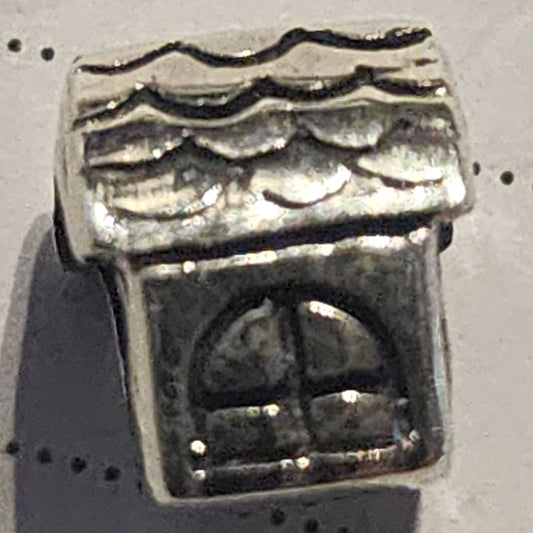 Sterling silver house bead 10mm
