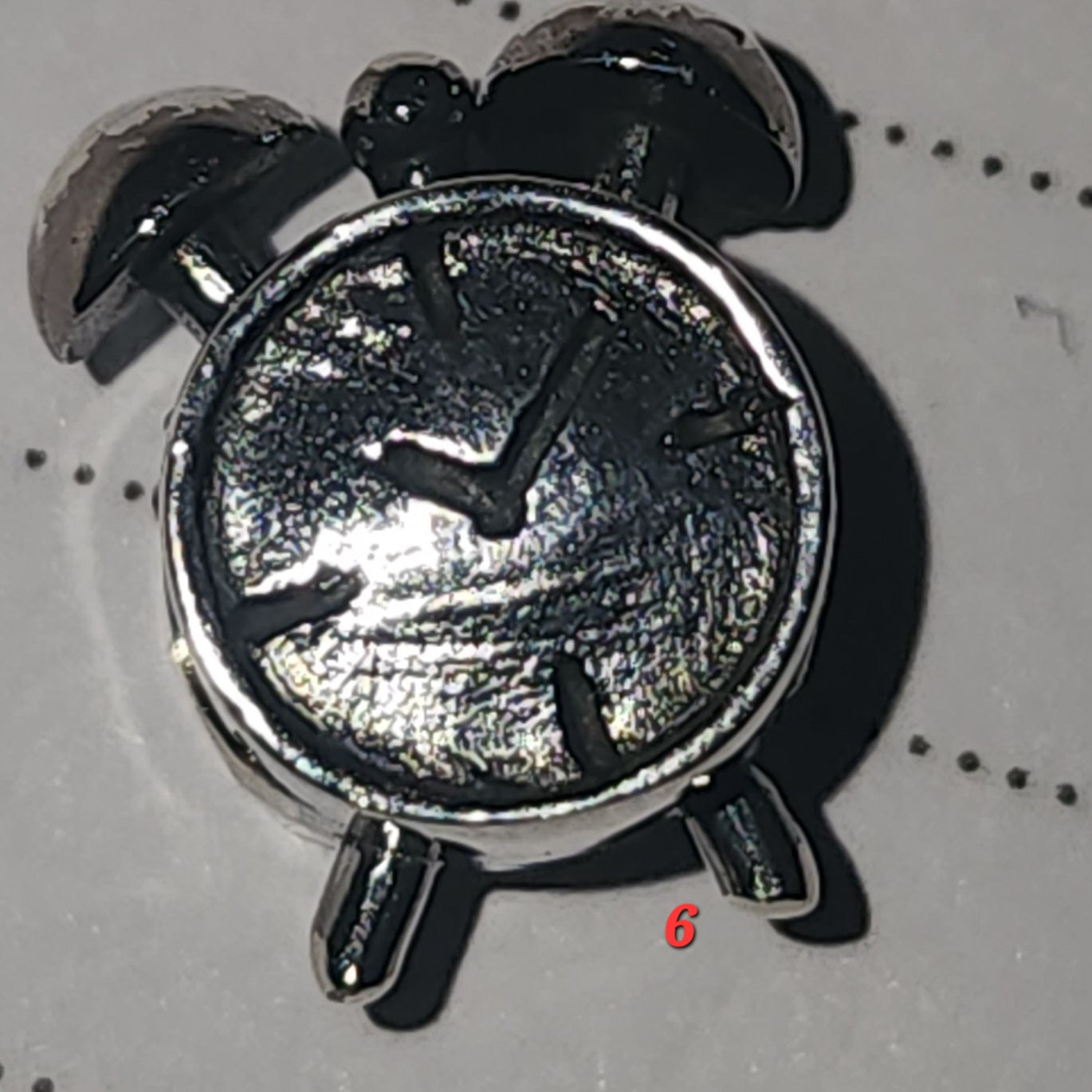 Sterling silver alarm clock bead 12mm