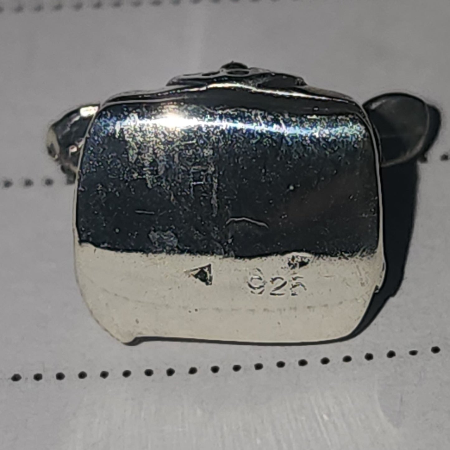 Sterling silver retro telephone bead 12mm