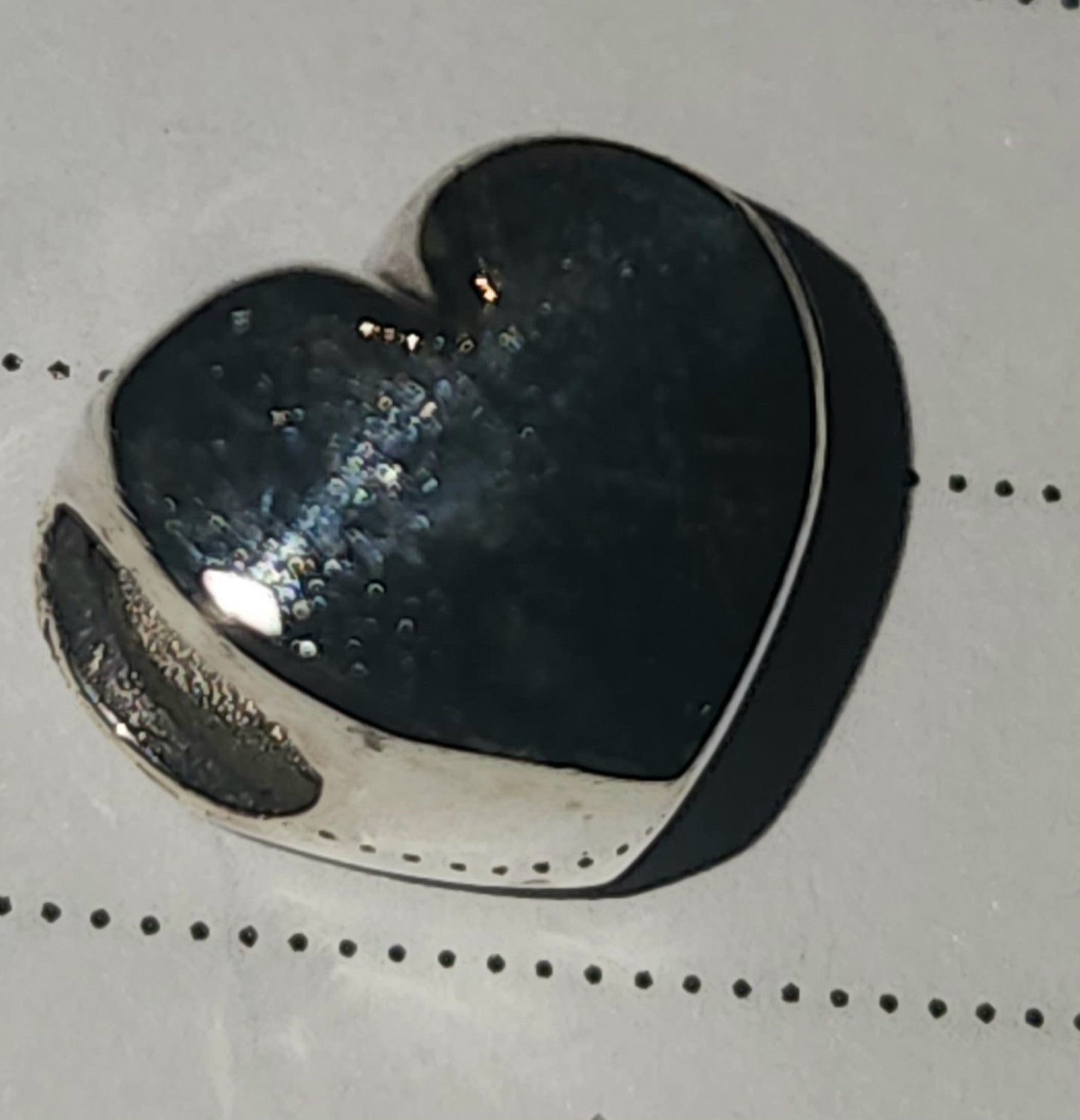 Sterling silver heart bead 10mm