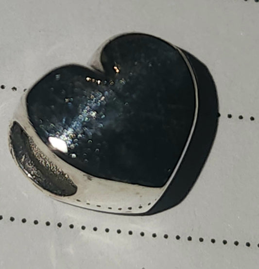 Sterling silver heart bead 10mm