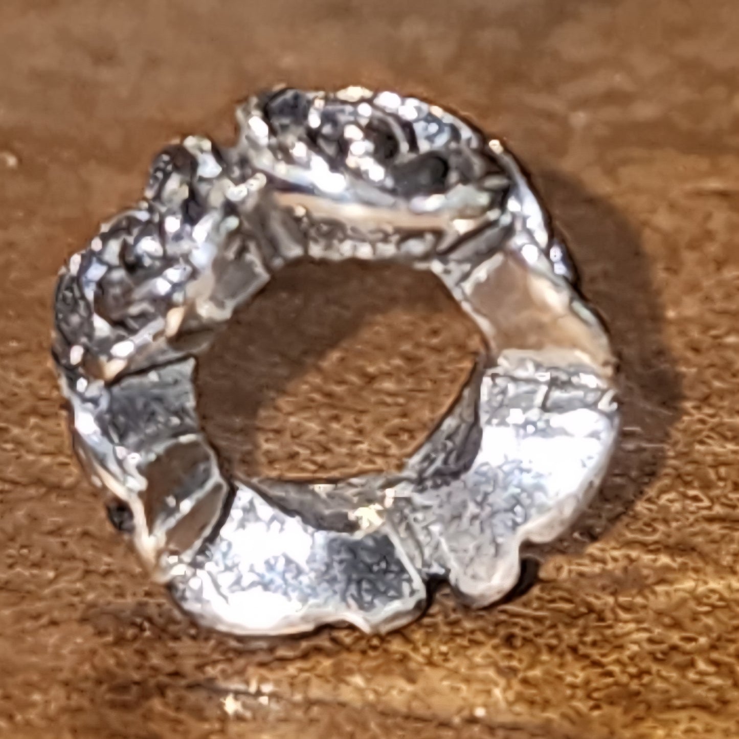 Sterling silver floral ring bead