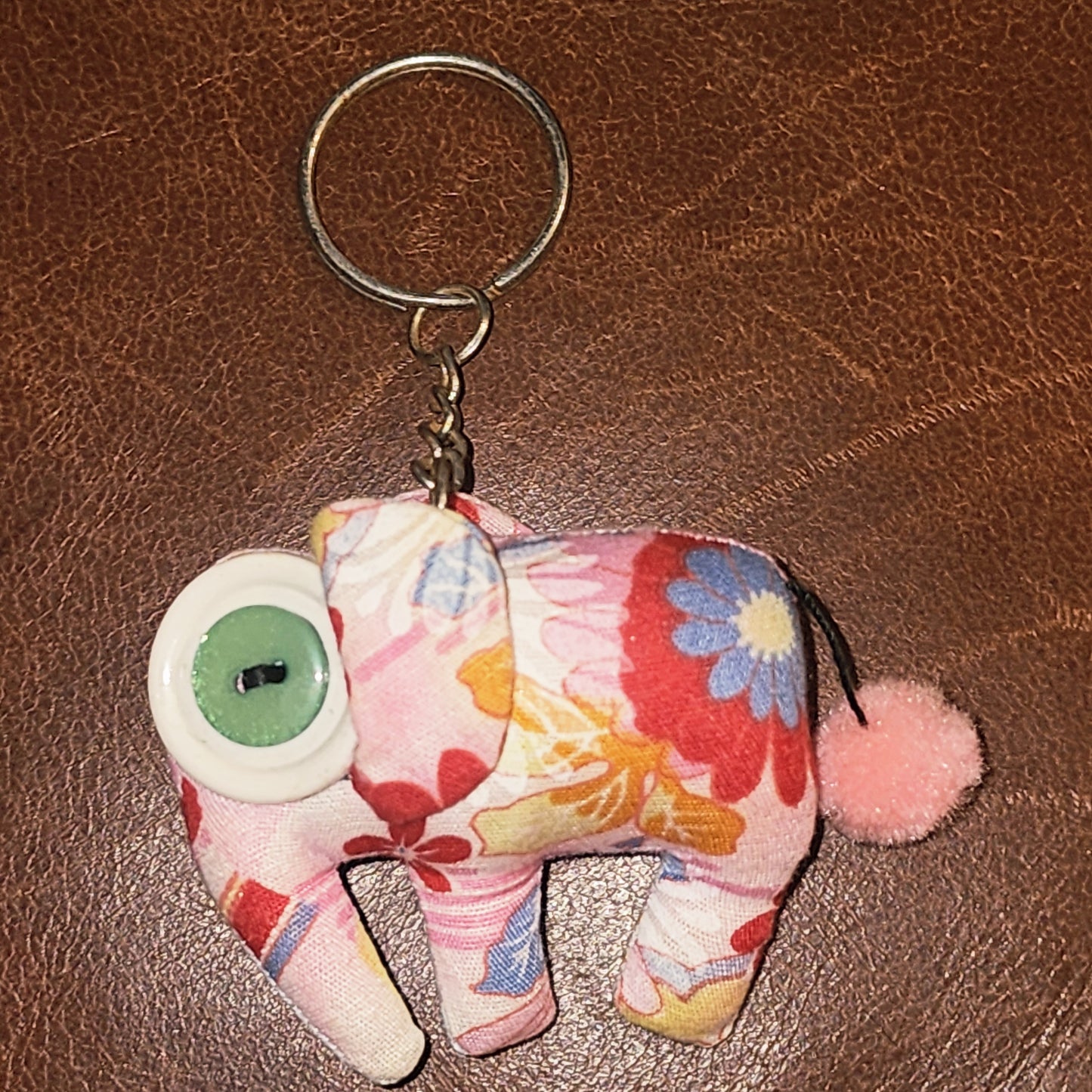 Fabric elephant keyring