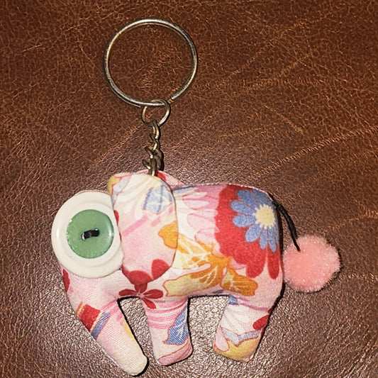 Fabric elephant keyring