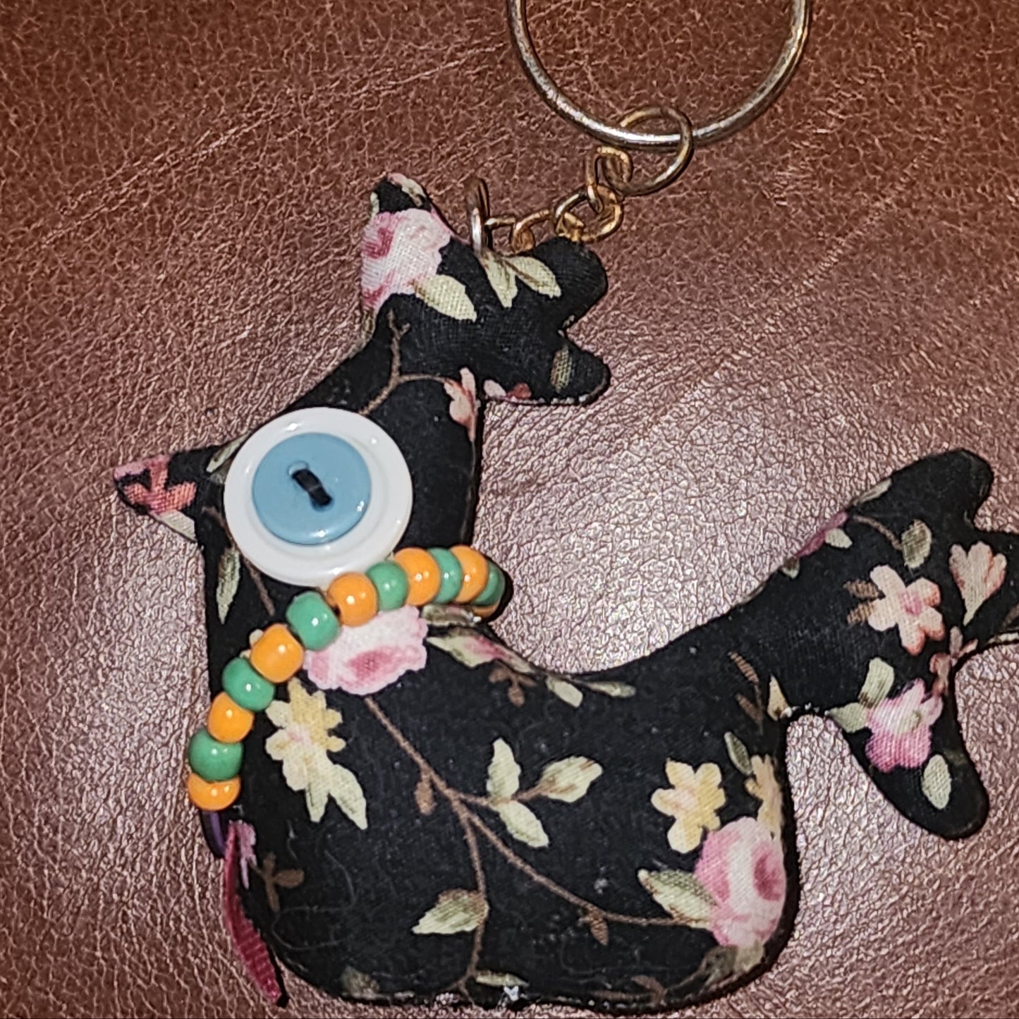 Fabric chicken/rooster keyring