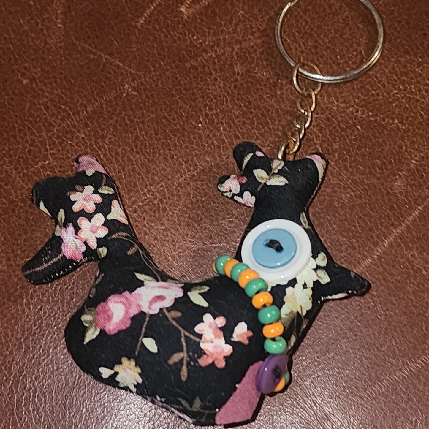 Fabric chicken/rooster keyring
