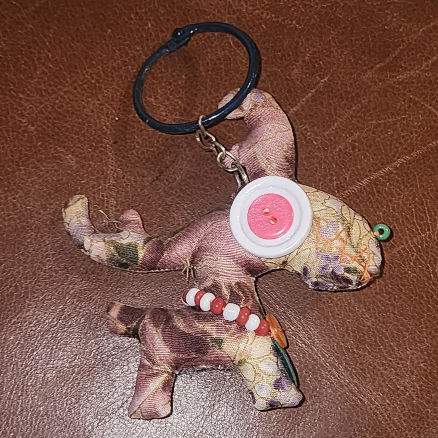 Fabric funky moose keyring