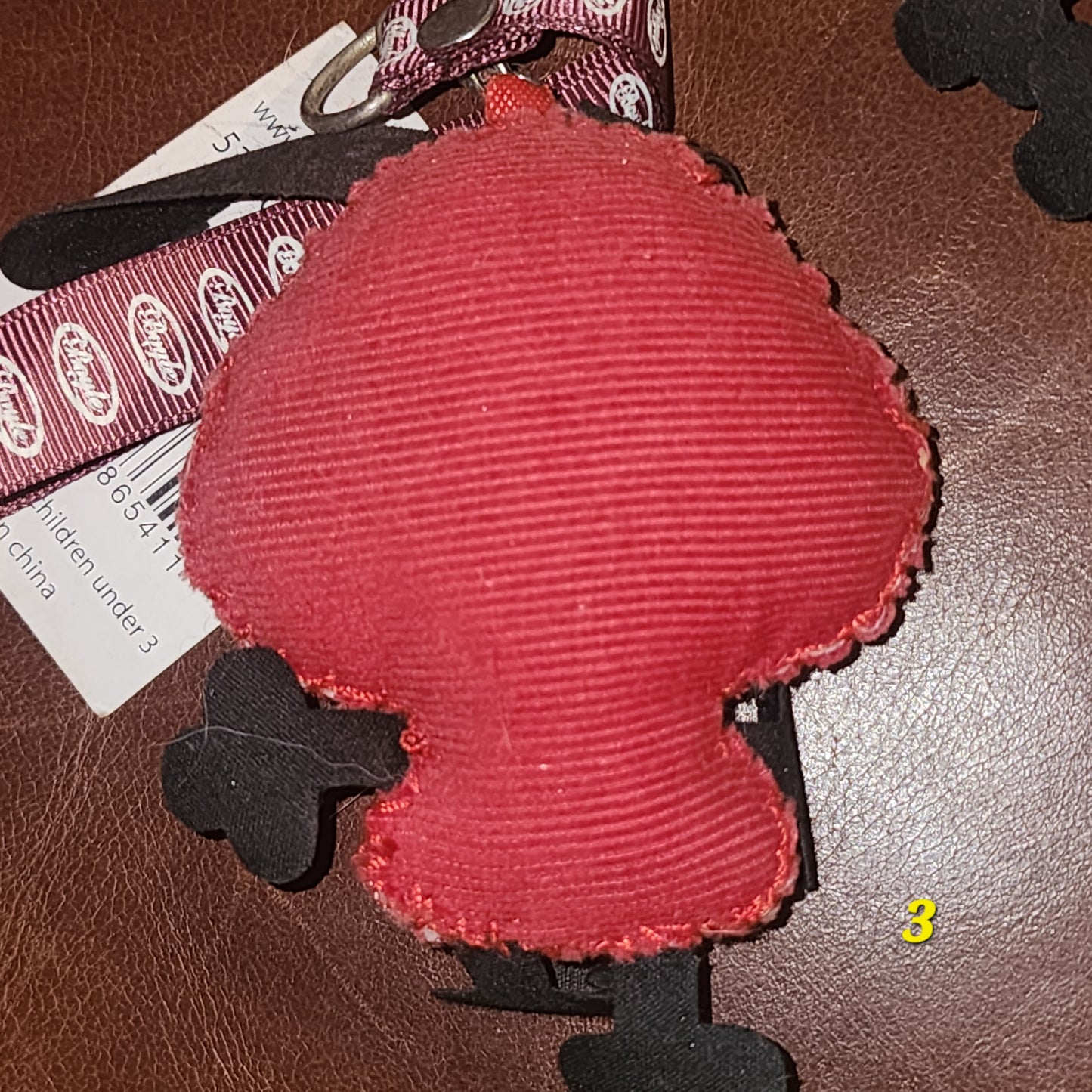Corduroy fabric dog keyring