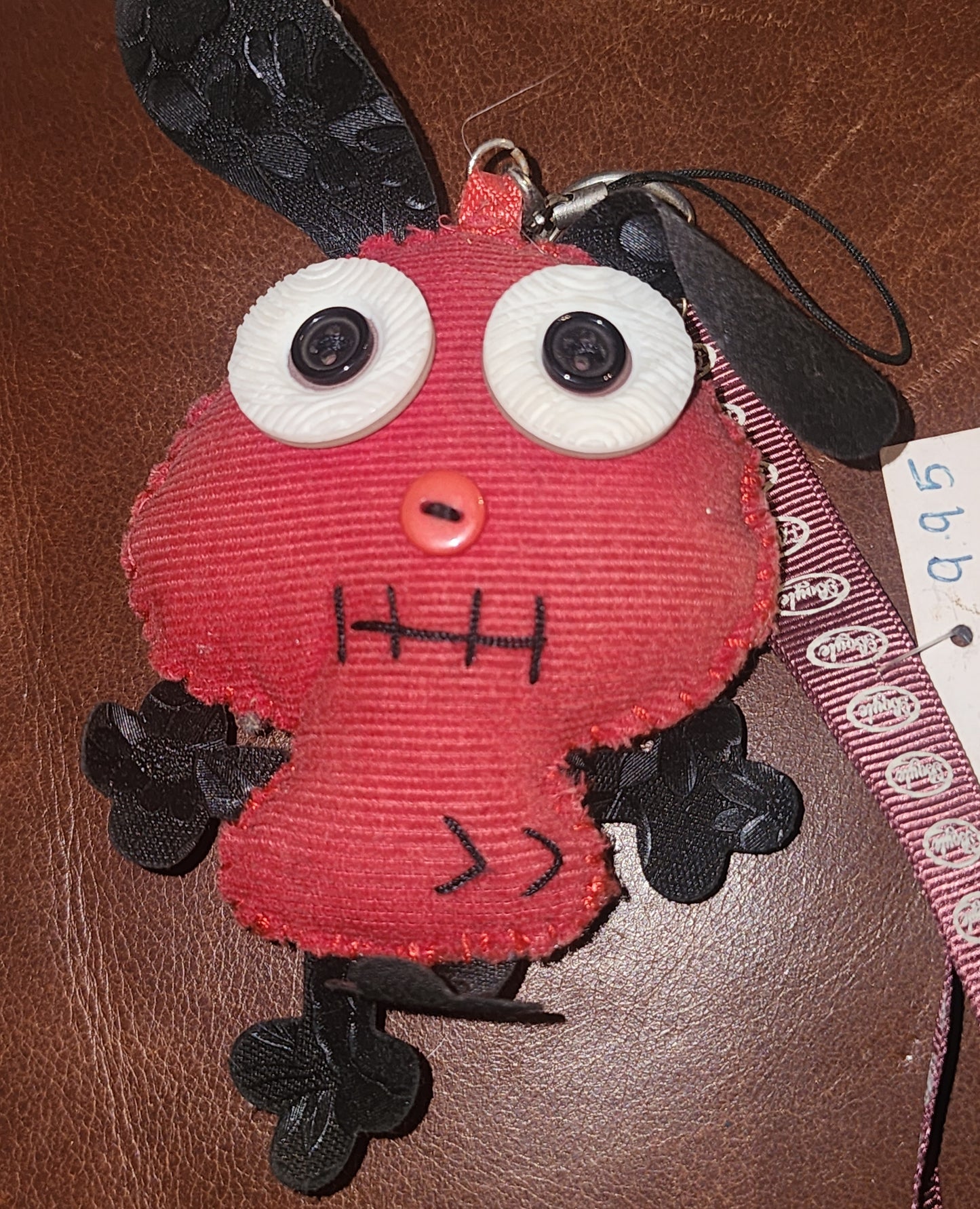 Corduroy fabric dog keyring