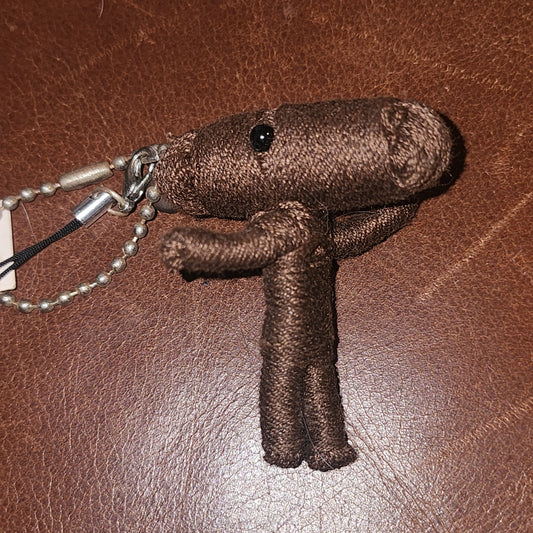 Brown mummy dog keyring 5.5cm